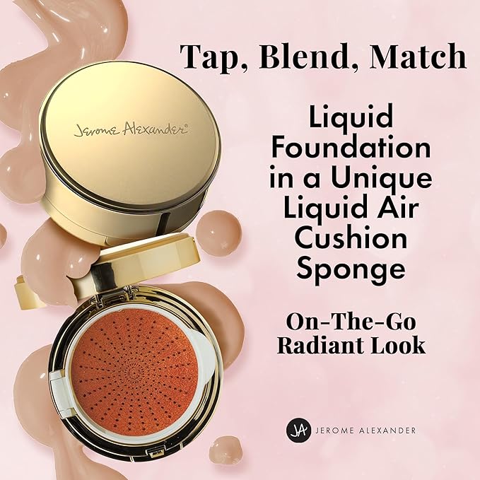 MagicMinerals AirCushion Foundation by Jerome Alexander, Cushion Foundation with Skincare Actives, Long-Lasting, Semi-Matte Finish, Full Buildable Coverage (Medium)