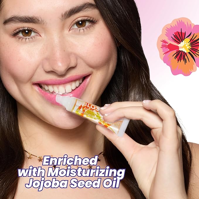 Blossom Lip Gloss Tubes, Mango Scented Thick Clear High Shine Moisturizing Flower Lip Gel with Nourishing Jojoba Seed Oil, Infused with Real Flowers, 0.3oz, Mango