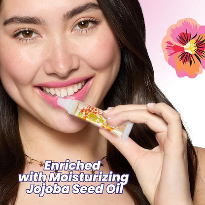 Blossom Lip Gloss Tubes, Mango Scented Thick Clear High Shine Moisturizing Flower Lip Gel with Nourishing Jojoba Seed Oil, Infused with Real Flowers, 0.3oz, Mango