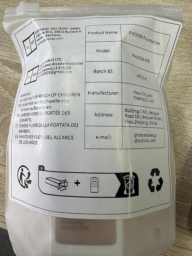 PHOERA Foundation Full Coverage,PHOERA Concealer Lightweight Full Coverage,PHOERA Makeup Long Lasting Wrinkles Matte Natural Finish for a Flawless Complexion(101 Porcelain+101#LIGHT)