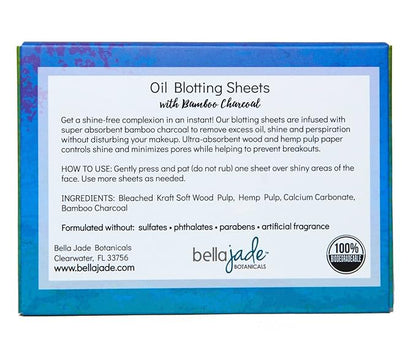 Oil Blotting Paper Sheets – Instantly Absorbs Excess Oil and Shine from Face without Smudging Makeup – Large size, 200 Tissues … (charcoal)