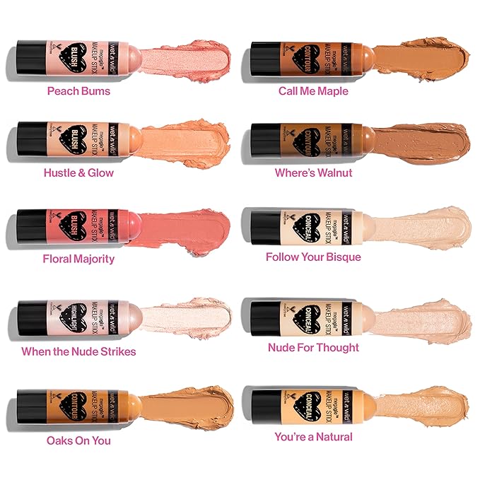 wet n wild MegaGlo Makeup Stick, Buildable Color, Versatile Use, Cruelty-Free & Vegan - Nude For Thought