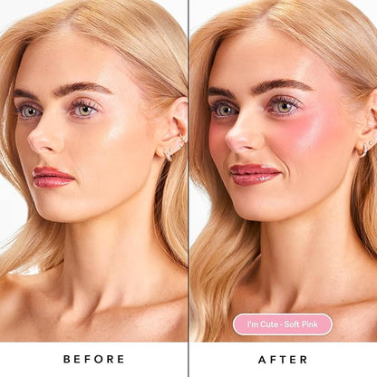 Sacheu Cheek STAY-N Liquid Blush for Cheeks — High Pigment, Buildable, Lightweight Cream Blush Infused With Squalane, for Dewy & Radiant Flushed Cheeks — Long-lasting & Cruelty Free, I'm Cute