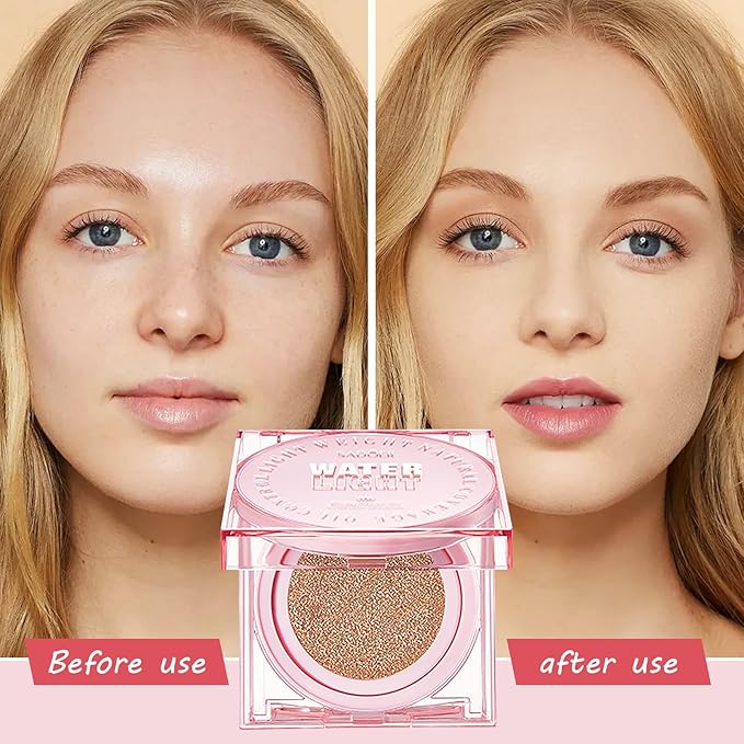 Hydra Air Cushion Foundation, Long-Lasting Moisturizer,Glow Finish, Face Contouring Concealer, Brighten Skin Tone