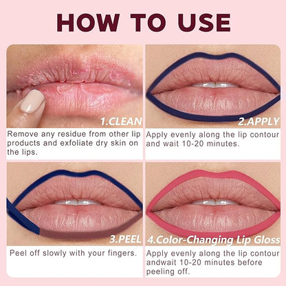 Lip Liner Stain, Long Lasting Peel Off Lip Stain, Waterproof & Transfer-Proof Matte Lip Tattoo, Easy to Use & Natural Finish (Hot Chocolate)
