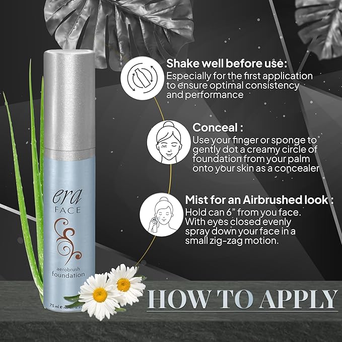 ERA Face spray makeup (R10 - Cocoa, 2.25 oz) - airbrush foundation, everyday, buildable, professional spray on cosmetics by Era Beauty