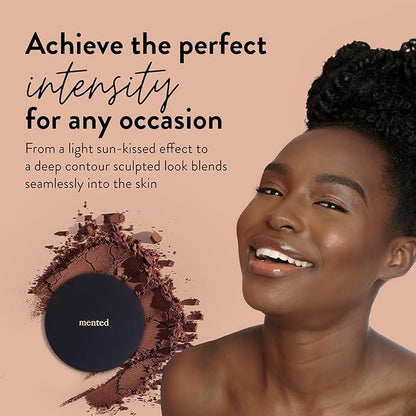 Mented Cosmetics Stick Foundation, Concealer & Contour Stick for Dark Skin, Cream Foundation for Black Women Makeup, T30 + Highlighter Bronzing Powder Palette with Vitamin E + A, 0.35oz, Vacay Bundle