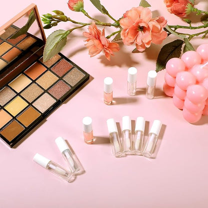 20 Pcs Empty Lip Gloss Tubes 1.2ml Clear Mini Refillable Lip Balm Bottles Lip Gloss Containers with Wand Makeup Containers Bottles for Lipstick Samples Lip Balms Lip Gloss Making Travel Split Charging