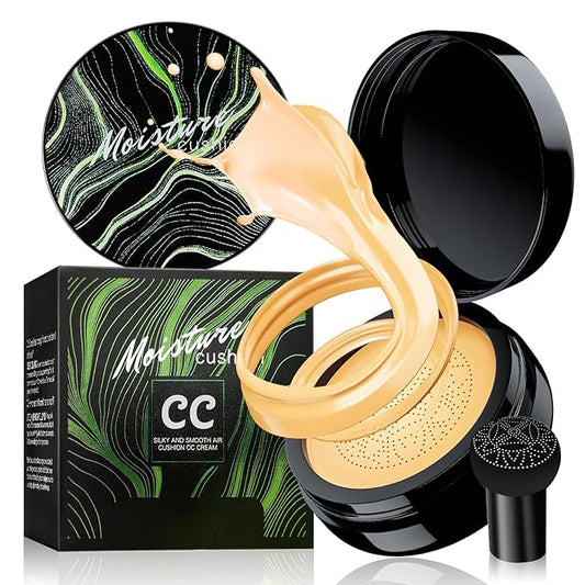 Air Cushion CC Cream - Moisturizing BB Cream Foundation Makeup Long Lasting Matte Concealer Cushion Foundation for Even Skin Tone, Ideal Mothers Day Gifts (Buff Beige)