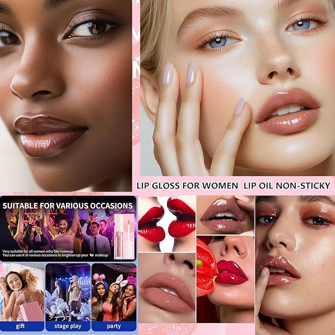 Watermelon Sugar Lip GlossTinted Kids Glitter Lipgloss Lip Oil Teens Moisturizing Lipstick Lip Balm High Shine And Vegan Plumping Lip Gloss For Women Girls Long-Lasting Dry Lip Care lip pumper gloss 7
