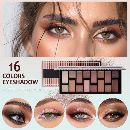 Makeup Kit For Women Full kit, Makeup Set For Teen Girls Eyeshadow Lip gloss Lipstick Make up Brushes Eyebrow Eyeliner Pen Liquid Concealer Foundation Primer makeup bag