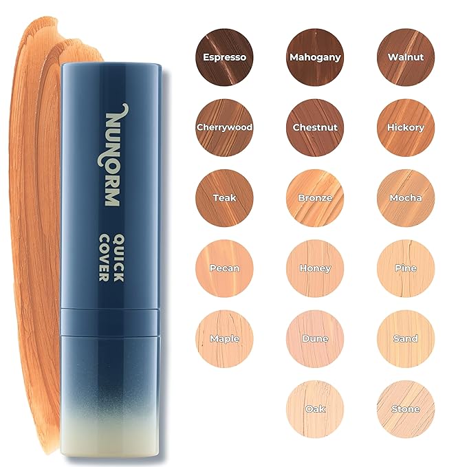 Quick Cover Stick | Lightweight Foundation + Concealer For Men's Skin | Face + Body | 17 Shades | Instantly Covers Blemishes | Natural Matte Finish | Cruelty-Free + Vegan | Portable (Stone)