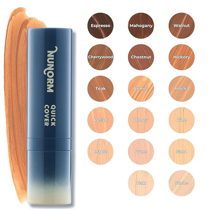 Quick Cover Stick | Lightweight Foundation + Concealer For Men's Skin | Face + Body | 17 Shades | Instantly Covers Blemishes | Natural Matte Finish | Cruelty-Free + Vegan | Portable (Pecan)