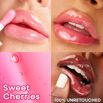 wet n wild Lip Oil - Lightweight, Non-Sticky, Hydrating & Nourishing Formula with 7 Conditioning Oils, Vegan & Cruelty-Free - Sweet Cherries