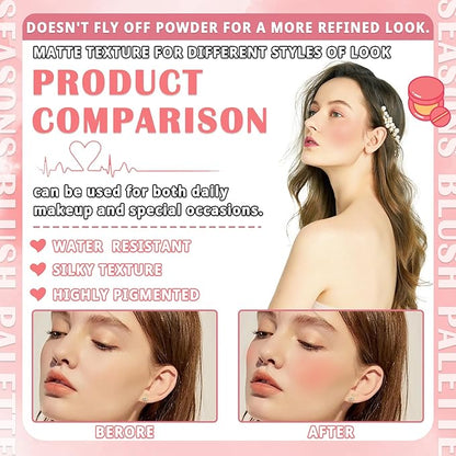 Matte Contour Blush Stick for Cheeks and Face - Buildable Shimmer Facial Blusher Shades - Blendable Cosmetic Makeup 04