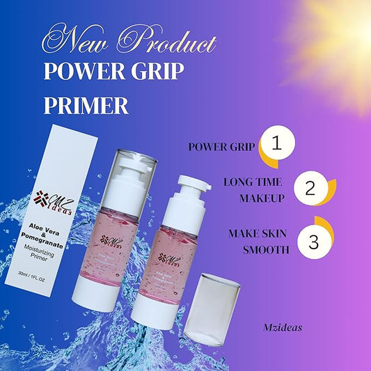 Power grip moisturizing foundation Primer, for smooth skin and long grip makeup, Primer for makeup, 1.01 Fl Oz, White/pink