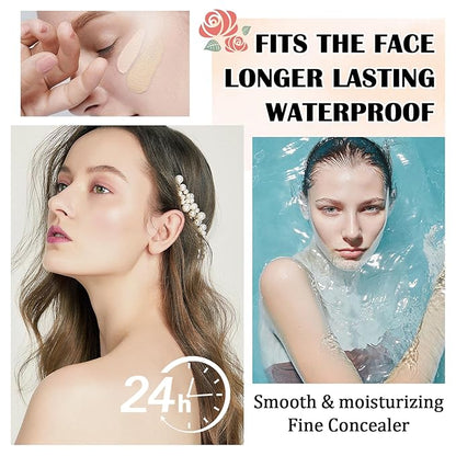 Mushroom Head Air Cushion CC Cream,Full Coverage Mushroom Head Liquid Foundation BB Cream Face Makeup,Oil Control Long Lasting Moisturizing Matte Concealer,Even Skin Tone（Ivory）