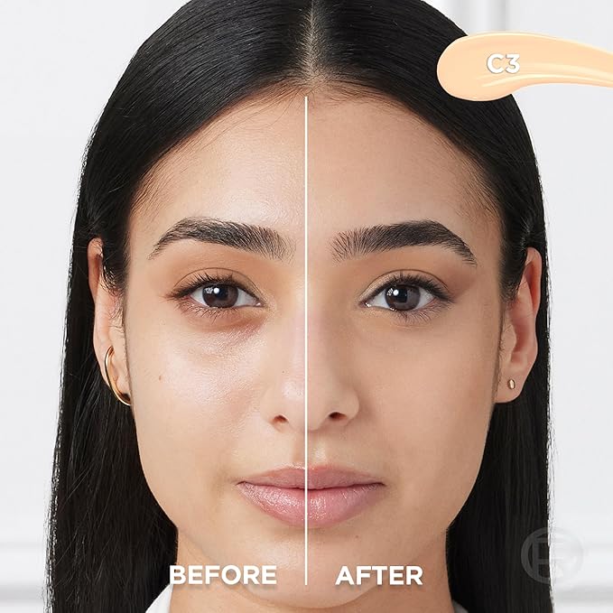 L'Oreal Paris True Match Radiant Serum Concealer, Brightening Under Eye Concealer Make Up with 1.5% Hyaluronic Acid and Caffeine, C3, 0.33 Oz