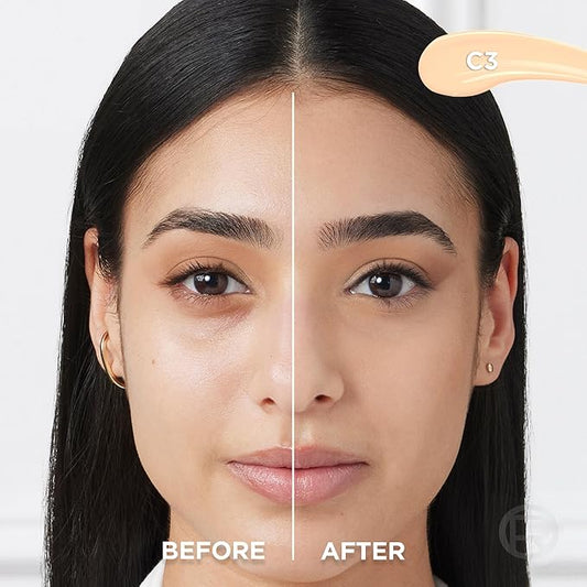 L'Oreal Paris True Match Radiant Serum Concealer, Brightening Under Eye Concealer Make Up with 1.5% Hyaluronic Acid and Caffeine, C3, 0.33 Oz