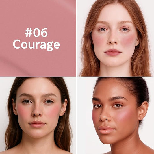 FV Liquid Blush, Long Lasting Buildable Cream Cheek Tint with High-Pigment Color, Weightless Blendable Formula for Natural Dewy Finish (Courage)