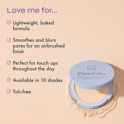 The Beauty Crop PoreFilter Pressed Powder - Blurs Pores & Controls Shine - Banana Lite Shade - 0.34 oz