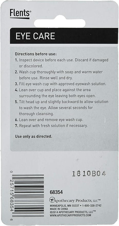 Flents Eye Wash Cup, Reusable White Eye Rinse Aid for Cleaning Dirt, Loose Eyelashes, and Irritants, Gentle Eye Care Solution, Durable Plastic Design, Ideal for Home Use