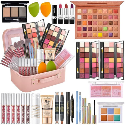 Makeup Kit for Women Full Kit, Make Up Gift Set, Makeup Bundle Includes Foundation Eyeshadow Palette BB Cream Concealer Blush Lipstick Eyeliner Mascara Cosmetic Brush Set