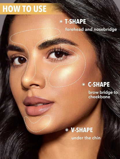 SHEGLAM Cream Highlighter Stick Long Lasting Brightening Non-Caking Highlighter Makeup - Vanilla Frost