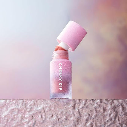 W7 Cheeky Dip Liquid Blusher - Pigmented Colour For Cheek Makeup - Satin Matte Finish - Skinny Dip (Pink)