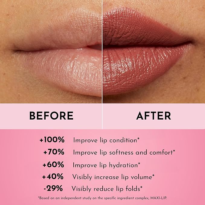 Forget the Filler Lip-Plumping Line-Smoothing Satin Cream Lipstick, Morocco, Pink, 0.1 Ounce