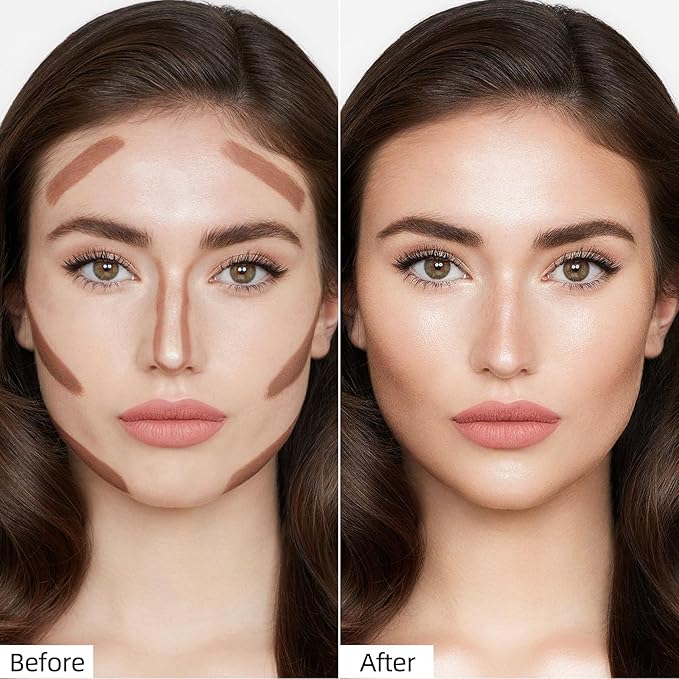 Erinde Cream Contour Bronzer Stick, Natural Finish Contouring Stick, Blendable & Smooth Matte Bronzer Stick, Waterproof & Long Lasting Face Shaping Makeup, 04 Healthy Dark