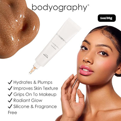 Bodyography Radiant Glow Primer + Niacinamide | Hydrating Makeup Primer with Light-Reflecting Pearls & Hyaluronic Acid | Silicone-Free Face Primer for a Long-Lasting Base