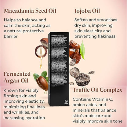FIÈRA Oil to Foam Daily Facial Cleanser – Truffle Oil Complex, Fermented Plant Oils & Glycerin, Moisturizing and Nourishing, Soap-Free, Cruelty-Free, All Skin Types, 110ml 3.88 fl oz