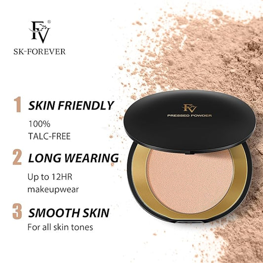 FV Flawless Matte Pressed Powder - Oil-Control & Long-Lasting Coverage, Lightweight Baking Setting Powder for All Skin Types, 0.28oz, Classic Ivory