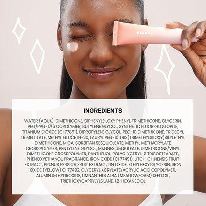PEACH C Beige Glow Make Up Base - Hydrating, Moisturizing, Illuminating Pearl Make Up Base - Lightweight, Smudge-Proof & Pearly Shimmer Korean Makeup Primer Illuminating Face Cream (1.18 fl oz)