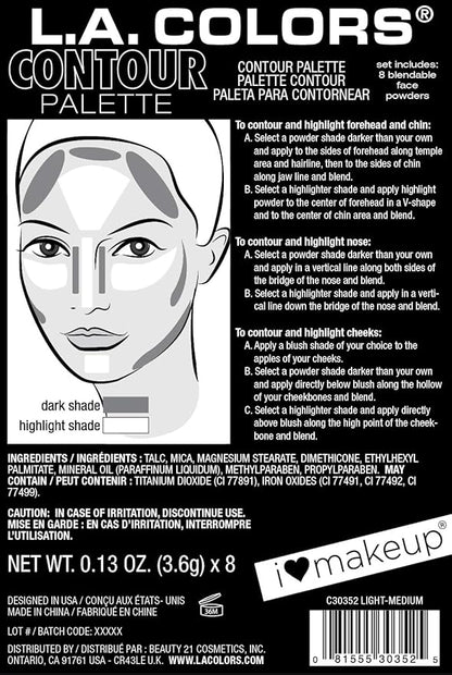 L.A. COLORS Contour It Palette, Contour It C30353C (Pack of 2)
