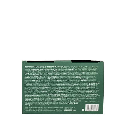 INIKA Organic Foundation Trial Set, Natural Mineral essentials kit, Vegan, Cruelty-Free, Paraben-Free, Rich in Antioxidants and Essential Fatty Acids, Comes in Sustainable Packaging - Tan