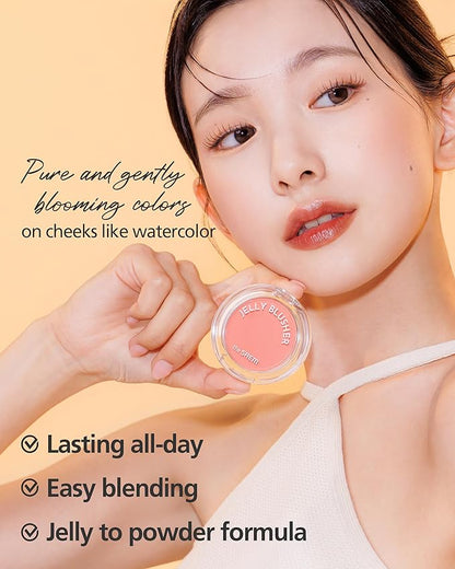 THESAEM Jelly Blusher PP02 Baby Lavender - Velvety Finish Soft Jelly Powder Cheek - Easy Blending Formula- Lightweight, Smooth, Natural Buildable Blusher