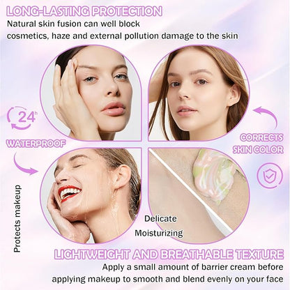 One Step Color Corrector,Color Correcting Facial Serum,Invisible Pore Face Makeup Primer,Oil Control Isolation Cream,Moisturizing Concealer Foundation for Women