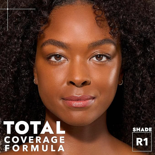 COVER FX Complete Coverage Kit: Total Cover Cream Foundation - Shade R1 + Custom Cover Blending Brush