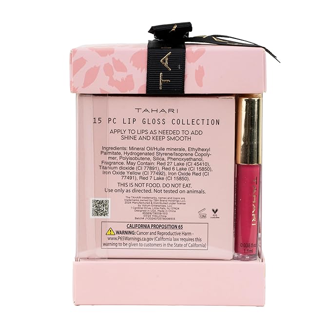Tahari 15pc Lip Gloss Set – Lip Glosses for Women and Girls, Long-Lasting Color Lip Gloss Collection with Rich Varied Shades (Glitz)
