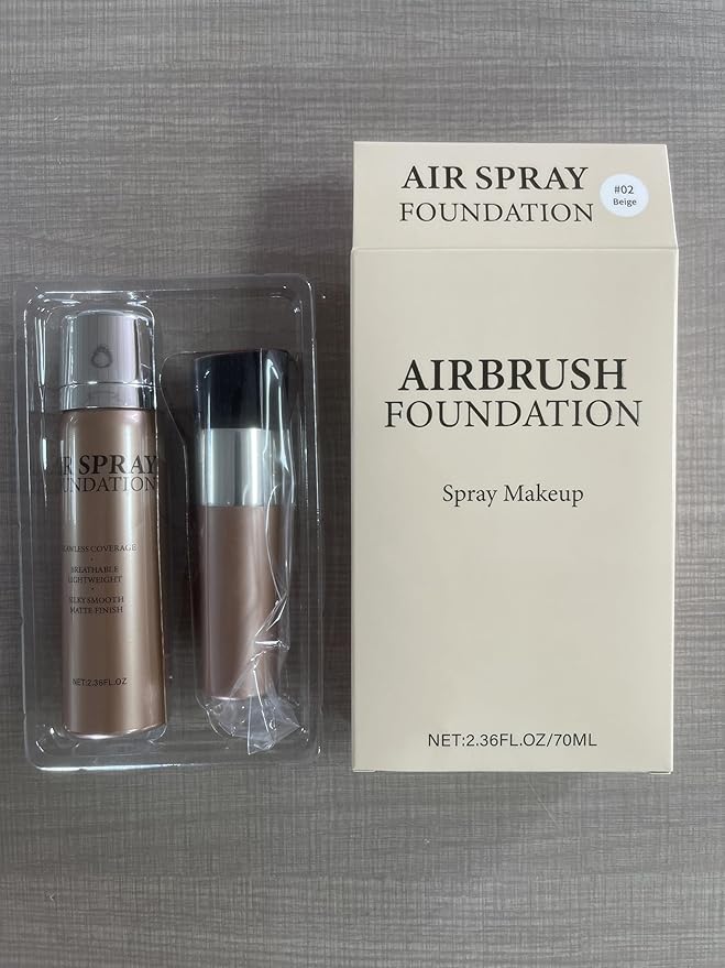 Flawless AirBrush Foundation High Coverage Foundation Smooth Creamy Matte Spray Foundation Makeup Kit For Mature Skin With Natural Nude Finish #Beige