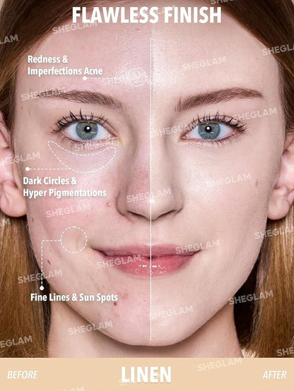 SHEGLAM Skin Magnet High Coverage Foundation Stick Longwear Medium Face Makeup for All Skin Types-Linen