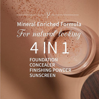Vegan Mineral Powder Foundation - Light to Full Coverage, Natural-Looking, Cruelty Free, No Chemicals (MF10)