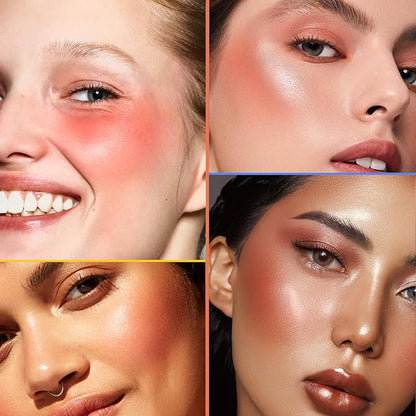 Cream Blush Contour Highlighter Palette, Bronzer Face Illuminator Kit With Brush, Contour Kit For Eyes, Cheeks And Lips