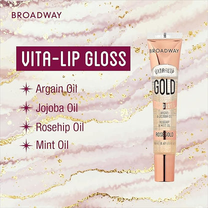 Ruby Kisses Broadway Vita-Lip Clear Lip Gloss (10 Pack), Ultra-Hydrating & Soothing Formula with Vitamins, High-Shine Non-Sticky Finish Lip Balm with Mint, Rosehip, Coconut, Mango, Argan, Honey, Shea