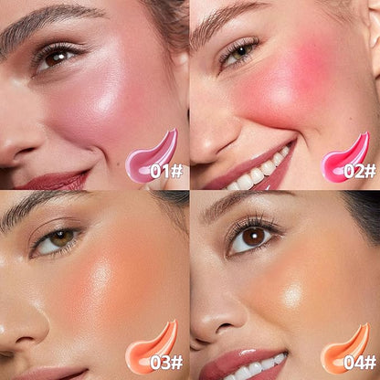 Boobeen Soft Liquid Blush Tint Cheek Blusher, Cream Blush Face Makeup with Cushion Applicator, Long Lasting, Moisturizing, Leaving a Matte Dewy Makeup Look