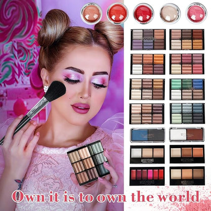 All-in-one Holiday Make up Gift Set | Makeup Kit for Women Full Kit Essential Starter Bundle Include Eyeshadow Palette Lipstick Blush Foundation Concealer Face Powder Mascara Lipgloss Brush