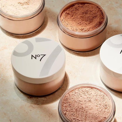 No7 Flawless Finish Loose Powder - Medium Rich - Loose Finishing Powder - Makeup Setting Powder with Matte Finish for All Skin Tones - All Skin Types Including Oily Skin (0.71 oz)