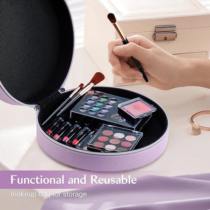 Color Nymph Starter Makeup Kits for Teens Girls With Reusable Case, Beginner Makeup Sets for Preteen, Birthday Valentines Day Makeup Gift Including 38-Colors Eyeshadows Lipglosses Brushes (Purple)